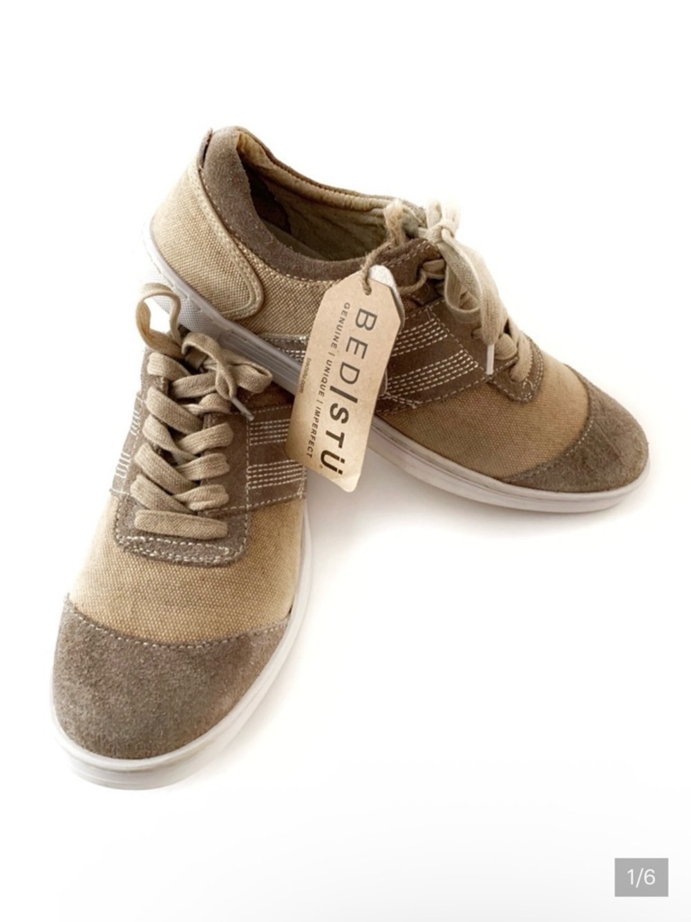 NEW Bed Stu Men's Sz 10 Catfish Modern Suede Sneaker Shoes Tan Garment